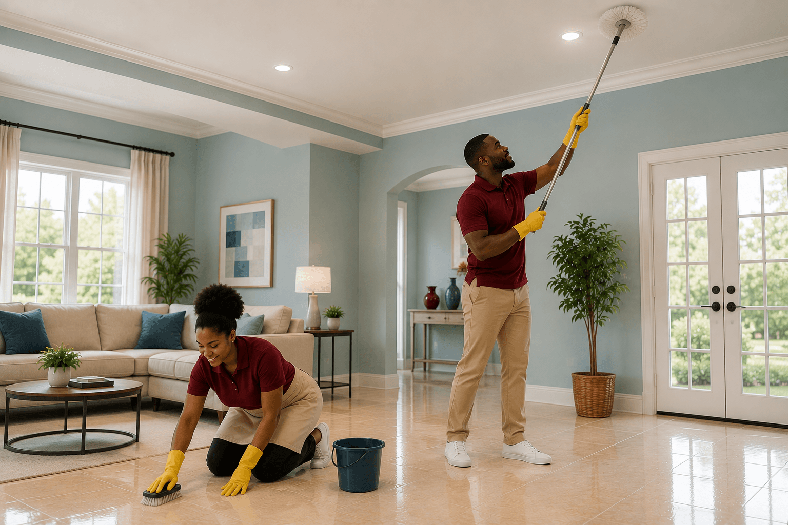 Noble Maids professional cleaning team working together in a McKinney home